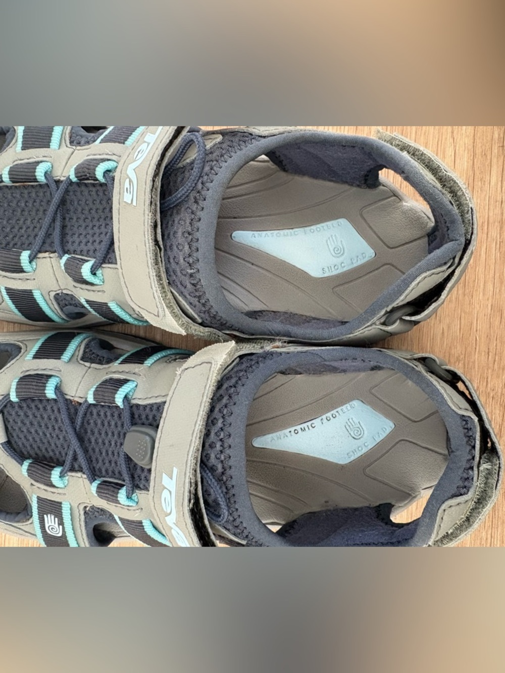 Teva Women Blue Gray Hiking Water Sport Closed Toe Gorpcore Outdoor Sandals - 9 - Picture 7 of 11